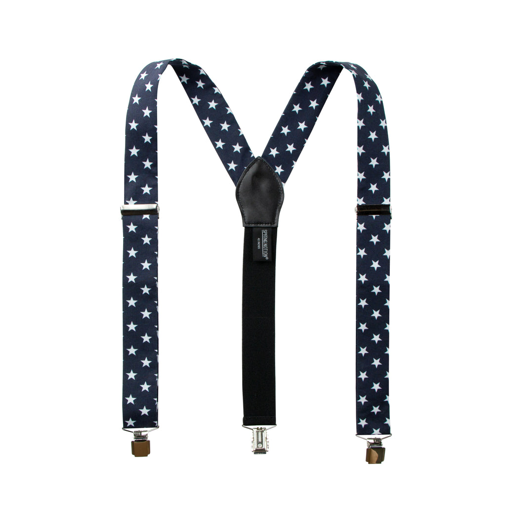 Men's Floral Cotton Suspenders, Stars