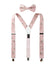 Men's Floral Cotton Suspenders and Bow Tie Set, Blush Pink (Color F13)
