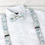 Men's Floral Cotton Suspenders and Bow Tie Set, Dusty Blue (Color F48)
