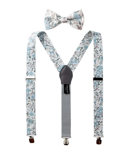 Boys' Floral Cotton Suspenders and Bow Tie Set, Lavender Haze (Color F –  SPRING NOTION