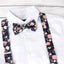 Men's Floral Cotton Suspenders and Bow Tie Set, Navy/Pink (Color F59)