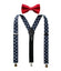 Men's Floral Cotton Suspenders and Bow Tie Set, Stars