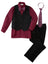 Boys' Burgundy 5-Piece Pinstripe Vest Set with Necktie & Bowtie