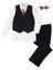 Boys' White 5-Piece Pinstripe Vest Set with Necktie & Bowtie