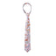 Boys' Cotton Floral Skinny Zipper Tie, Blue/Pink (Color F27)