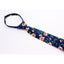 Boys' Cotton Floral Skinny Zipper Tie, Navy/Orange (Color F35)