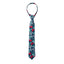 Boys' Cotton Floral Skinny Zipper Tie, Blue/Red (Color F42)