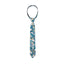 Boys' Cotton Floral Skinny Zipper Tie, Teal (Color F69)
