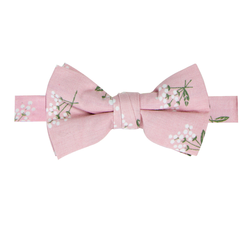 Boys' Cotton Floral Bow Tie, Blush Pink (Color F13)