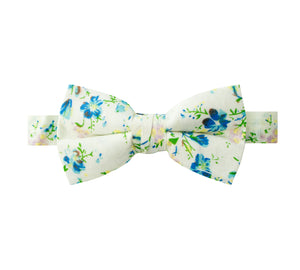 Boys' Cotton Floral Bow Tie, Light Blue (Color F26)