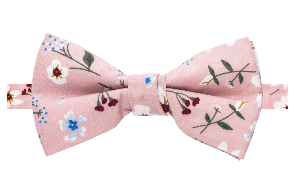Boys' Cotton Floral Bow Tie, Light Pink (Color F29)