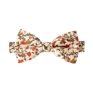 Boys' Cotton Floral Pre-tied Bow Tie, Rust (Color F43)