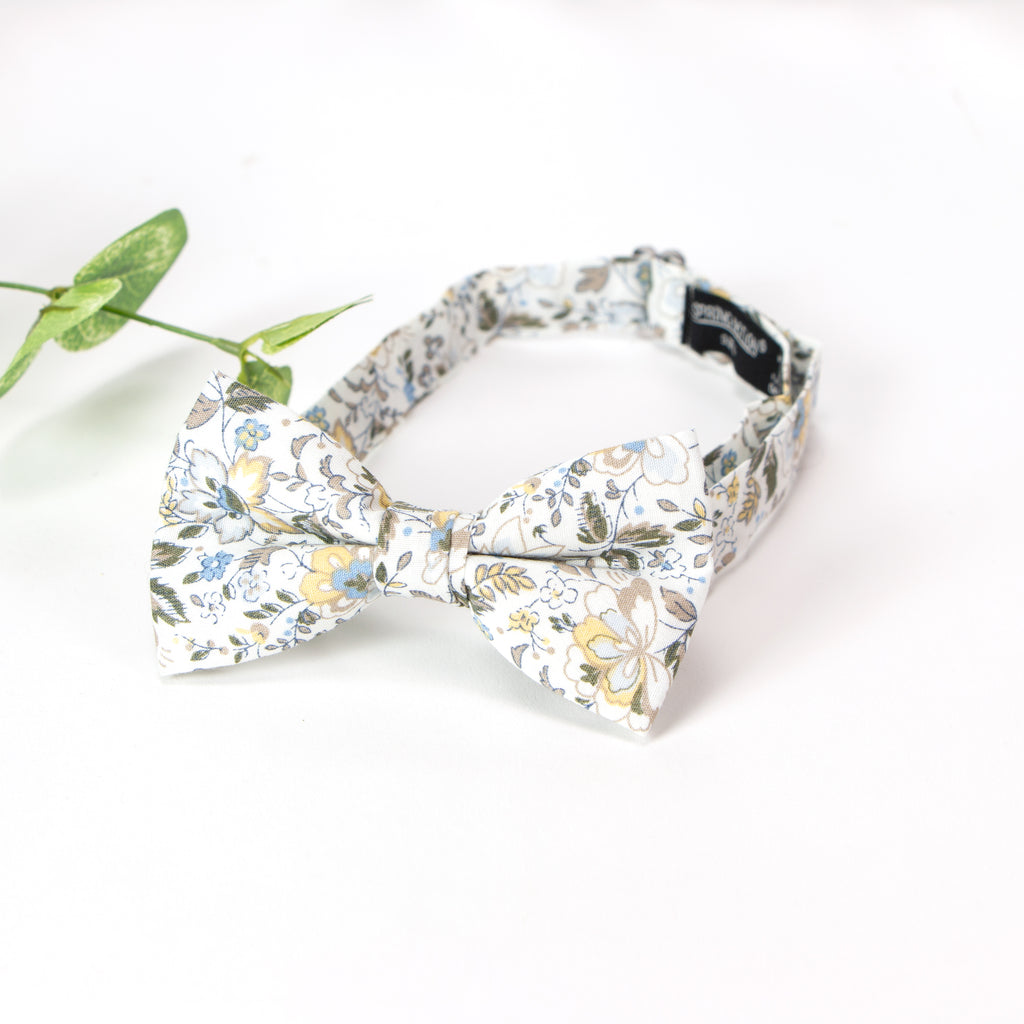 Boys' Cotton Floral Pre-tied Bow Tie, Gold Metallic (Color F44)