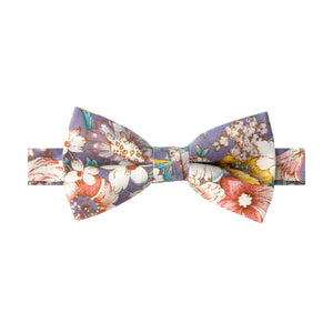 Boys' Cotton Floral Pre-tied Bow Tie, Lavender Haze (Color F53)