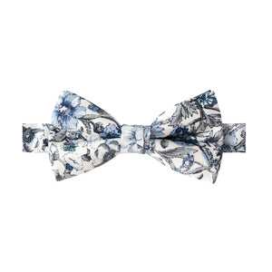 Boys' Cotton Floral Pre-tied Bow Tie, Steel Blue (Color F54)