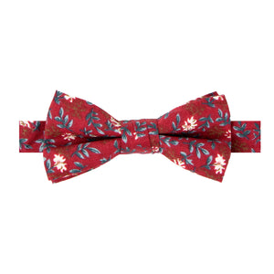 Boys' Cotton Floral Pre-tied Bow Tie, Rust (Color F56)