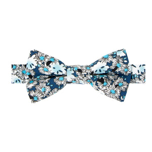 Boys' Cotton Floral Pre-tied Bow Tie, Blue (Color F58)