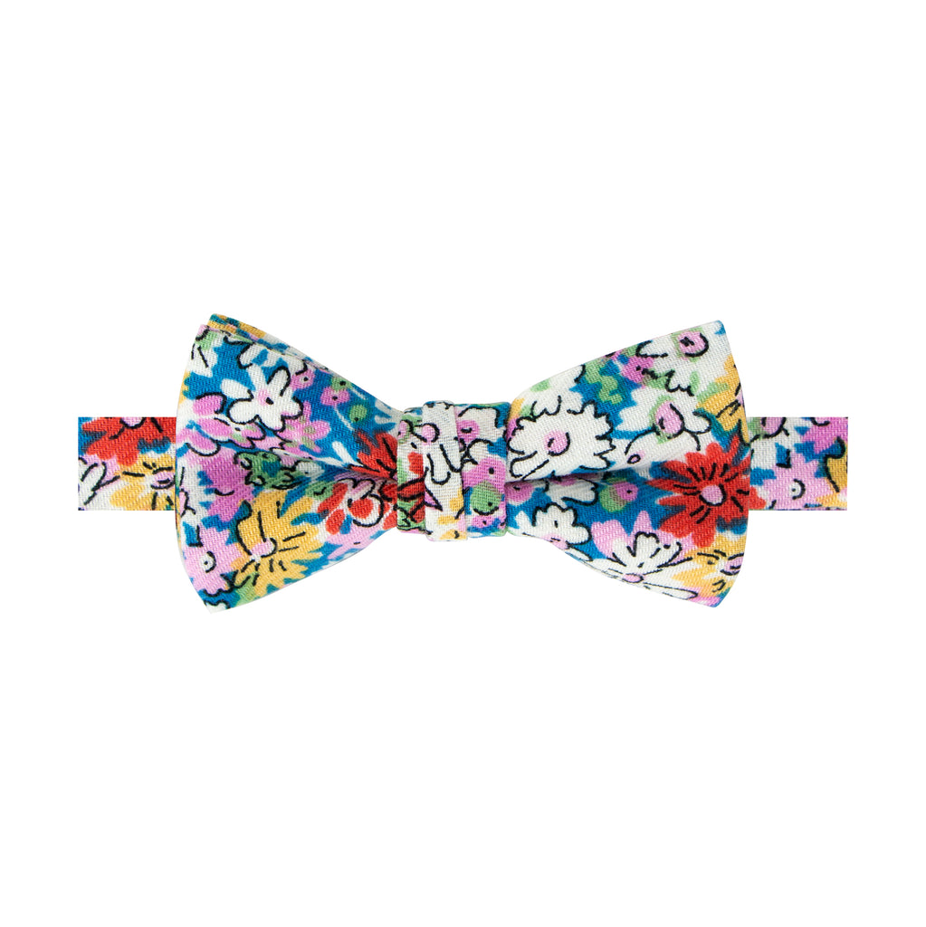 Boys' Cotton Floral Bow Tie, Blue/Yellow (Color F70)