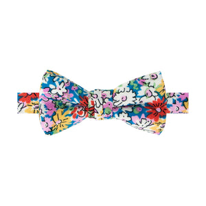 Boys' Cotton Floral Bow Tie, Blue/Yellow (Color F70)