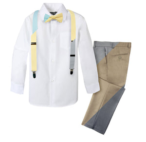 Boys' 4-Piece Customizable Suspenders Outfit