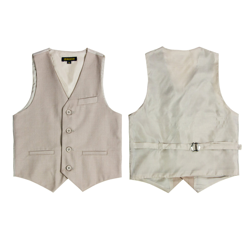 Boys' Tan 3-Piece Slim Fit Suit Set