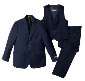 Boys' Navy Three Piece Two-Button Suit Set