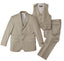 Boys' Tan Three Piece Two-Button Suit Set