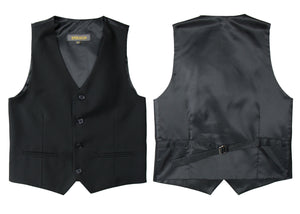 Boys' Black Four Button Suit Vest Waistcoat