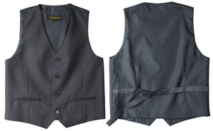 Boys' Charcoal Four Button Suit Vest Waistcoat