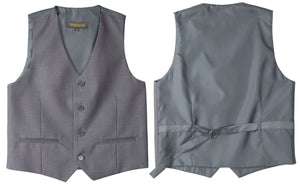 Boys' Grey Four Button Suit Vest Waistcoat