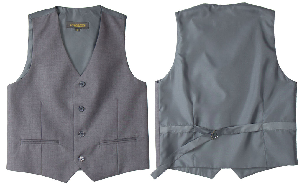 Boys' Grey 2-Piece Vest Set
