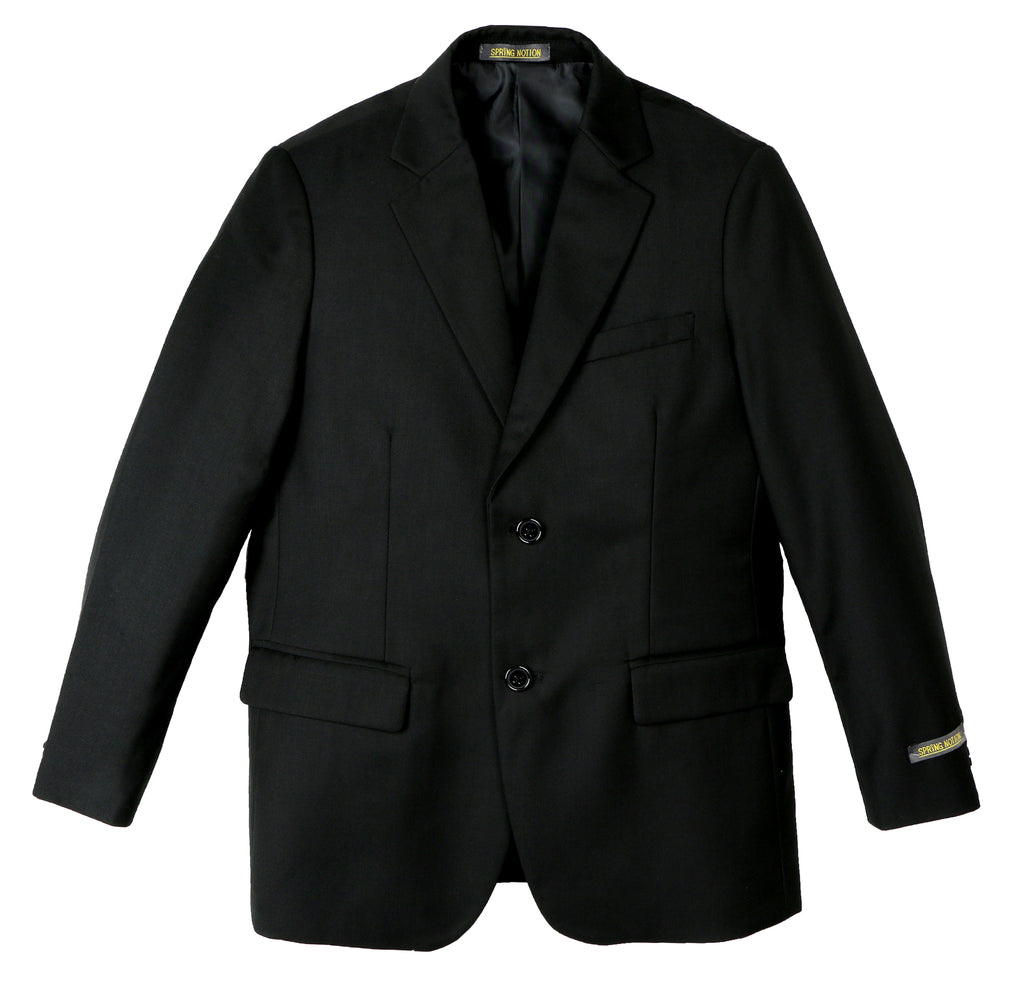 Boys' Black Three Piece Two-Button Suit Set