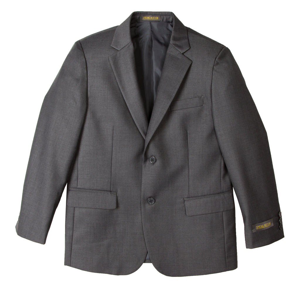 Boys' Charcoal-B Two Button Blazer