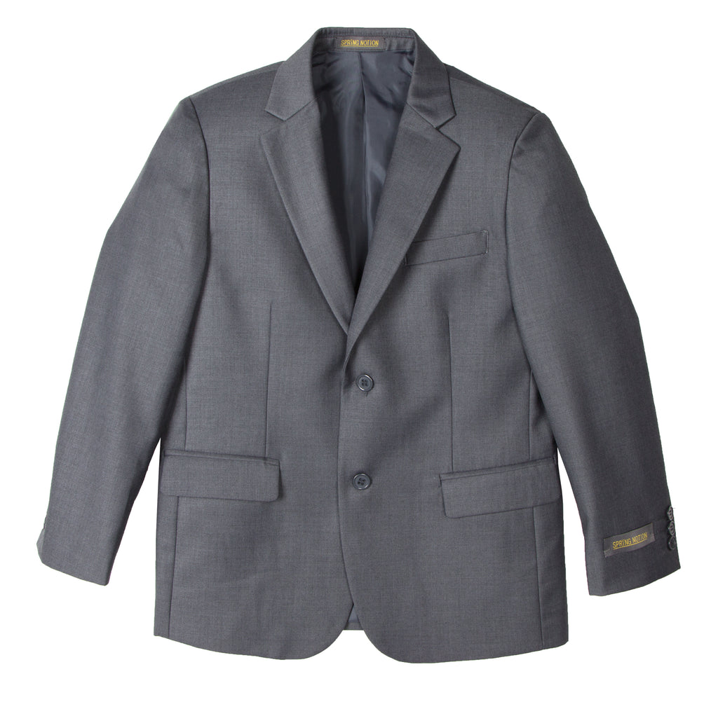 Boys' Charcoal Three Piece Two-Button Suit Set