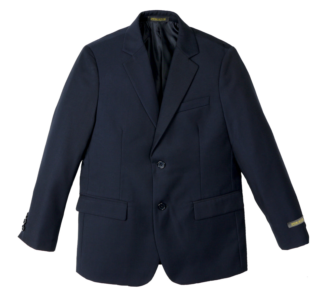 Boys' Navy Three Piece Two-Button Suit Set
