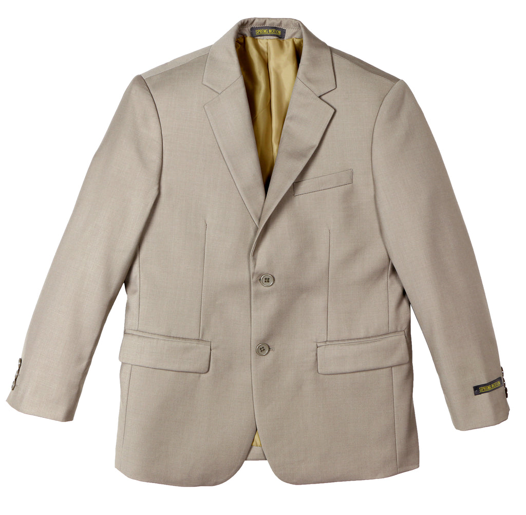 Boys' Tan-B Three Piece Two-Button Suit Set