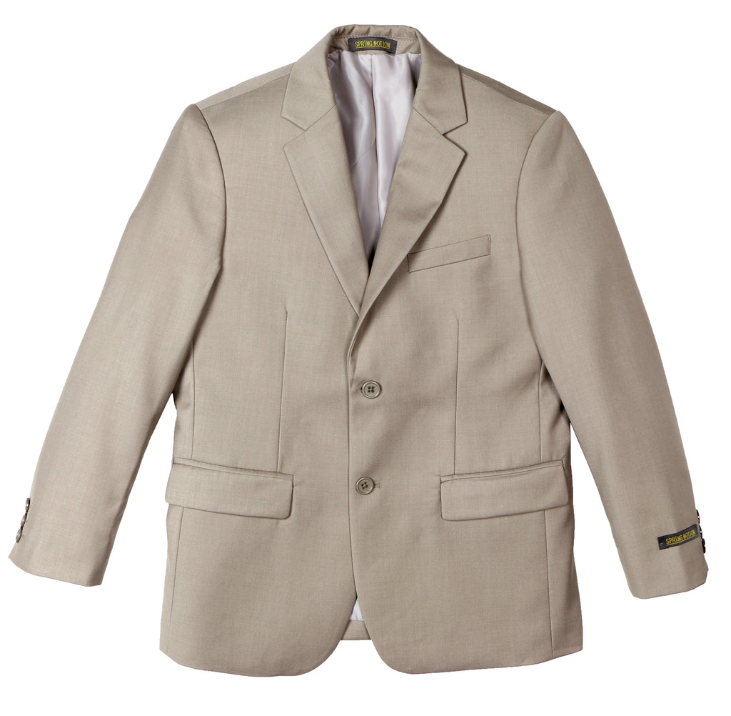 Boys' Tan Three Piece Two-Button Suit Set