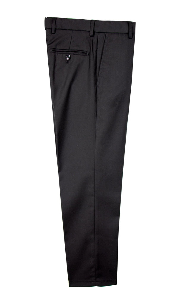 Boys' Black-C Flat Front Dress Pants