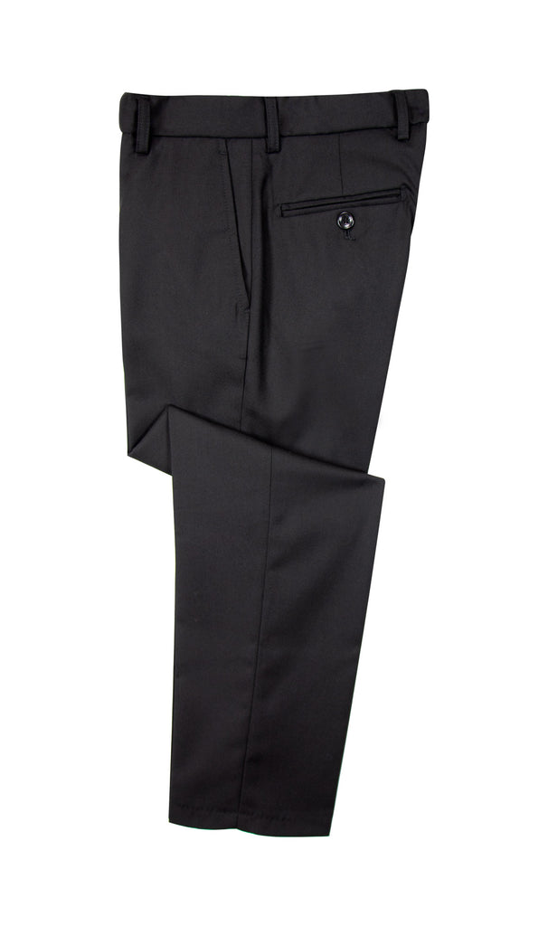 Boys' Black-C Flat Front Dress Pants