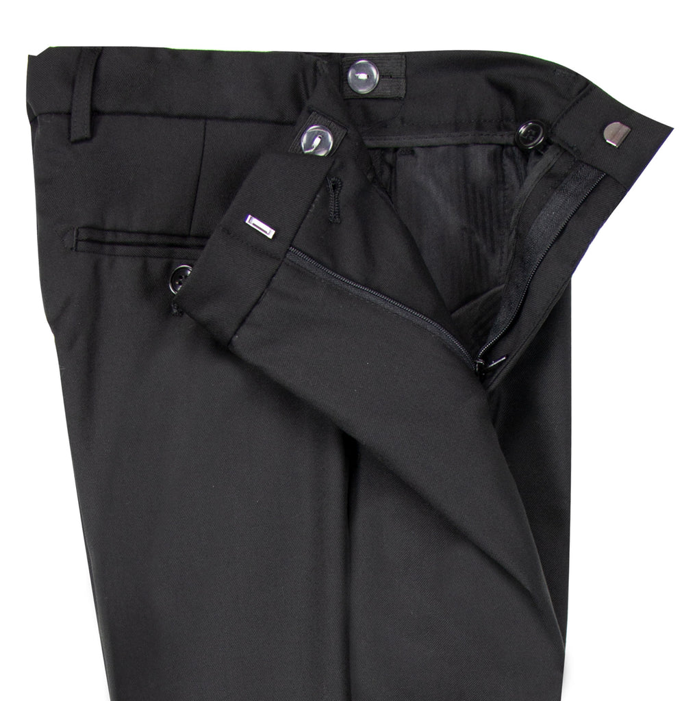 Boys' Black-C Flat Front Dress Pants