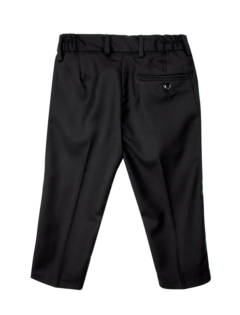 Boys' Black-C Flat Front Dress Pants