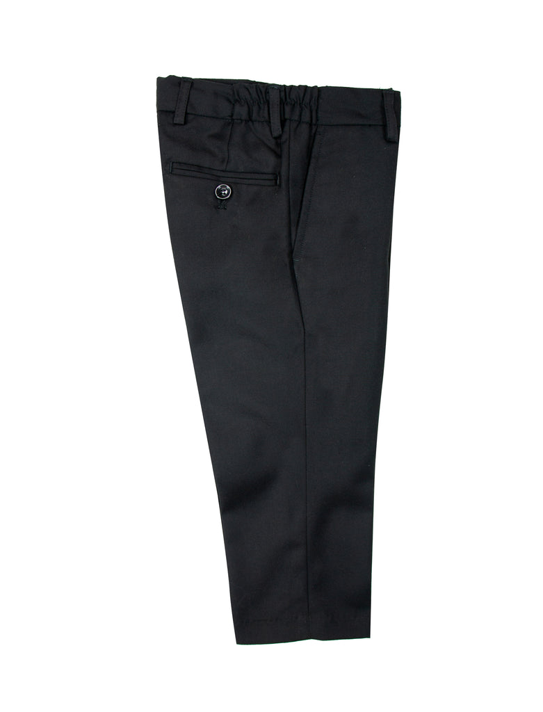 Boys' Black-C Flat Front Dress Pants