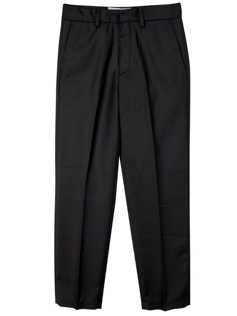 Boys' Black-C Flat Front Dress Pants