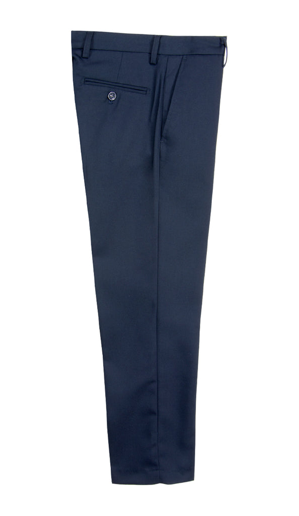 Boys' Blue Flat Front Dress Pants