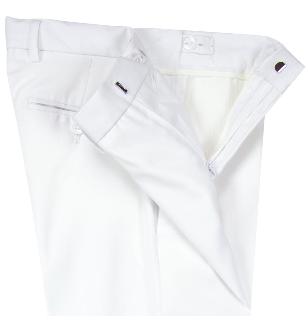 Boys' White-C Flat Front Dress Pants