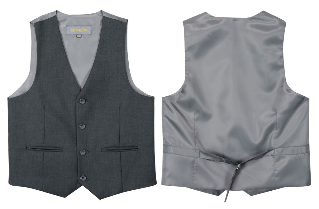 Boys' Charcoal-C 2-Piece Vest Set