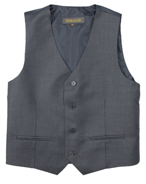 Boys' Charcoal Four Button Suit Vest Waistcoat