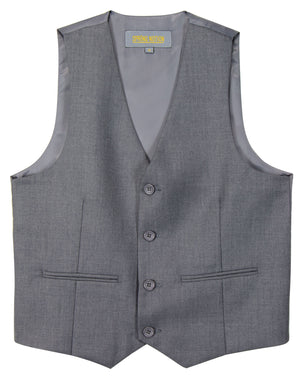 Boys' Grey-C Four Button Suit Vest Waistcoat