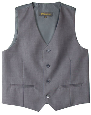 Boys' Grey Four Button Suit Vest Waistcoat