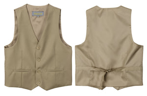 Boys' Khaki-C Four Button Suit Vest Waistcoat